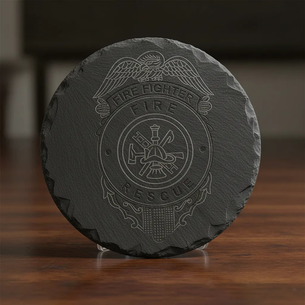 Firefighter Fire Rescue Official Badge SVG

Fire Service Eagle Badge Vector Design

Firefighter Scramble Helmet Axe Engraving File

Firehouse Retirement Plaque Sign CNC File

Eagle Crowned Fire Rescue Badge Vector for Lasers