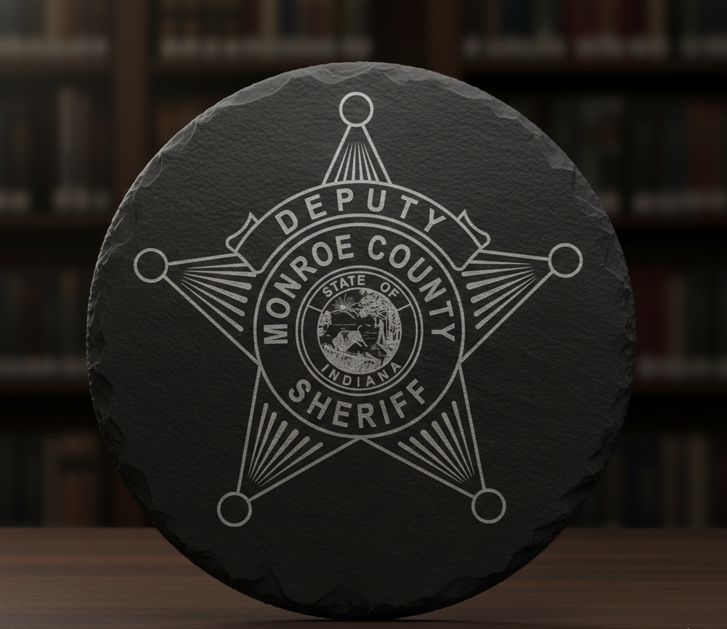 Monroe County Deputy Sheriff Badge SVG

Indiana Law Enforcement Vector Design

State of Indiana Seal Police Emblem

Five Point Star Badge Engraving File

Monroe County Sheriff Sign CNC File