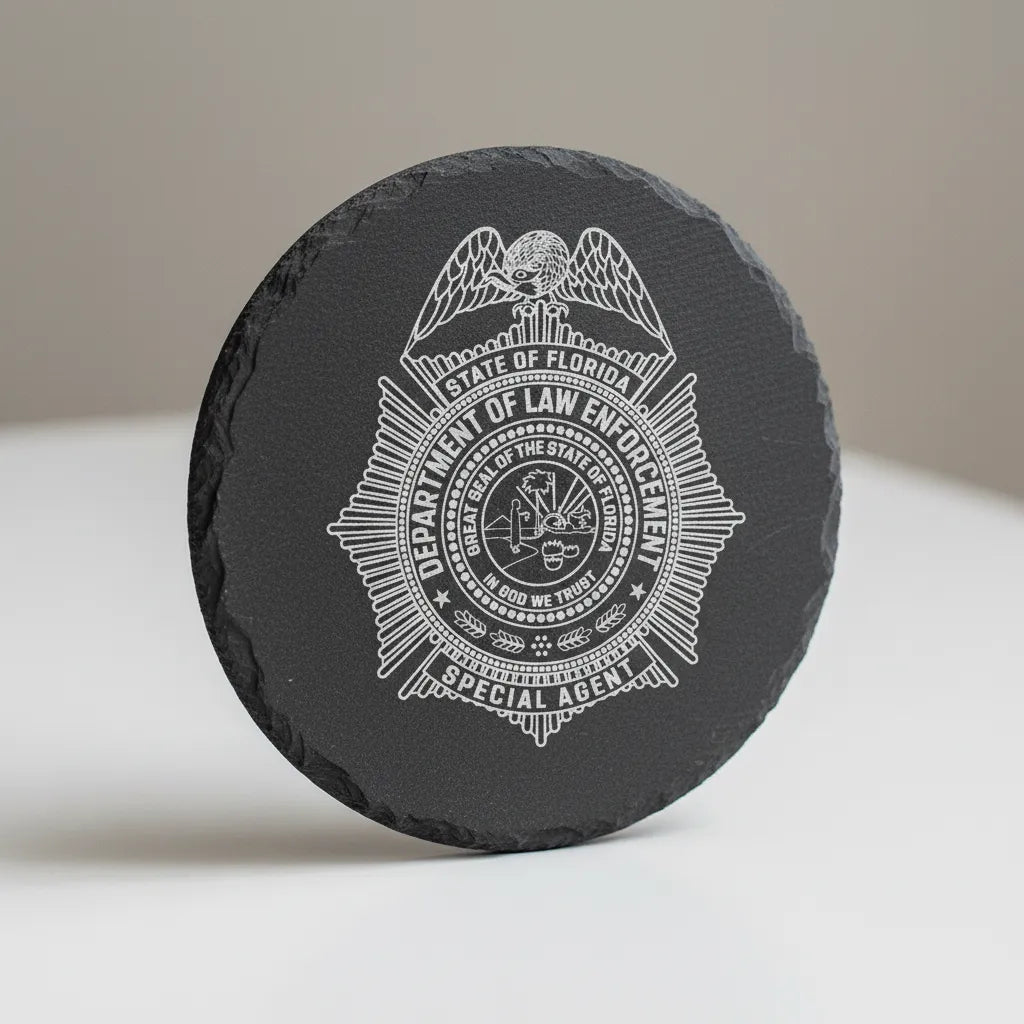 Florida Dept of Law Enforcement Badge SVG

Florida Law Enforcement Vector Design

FDLE Special Agent Badge Engraving File

Florida State Seal Sign CNC File

Starburst Eagle Badge Vector for Lasers