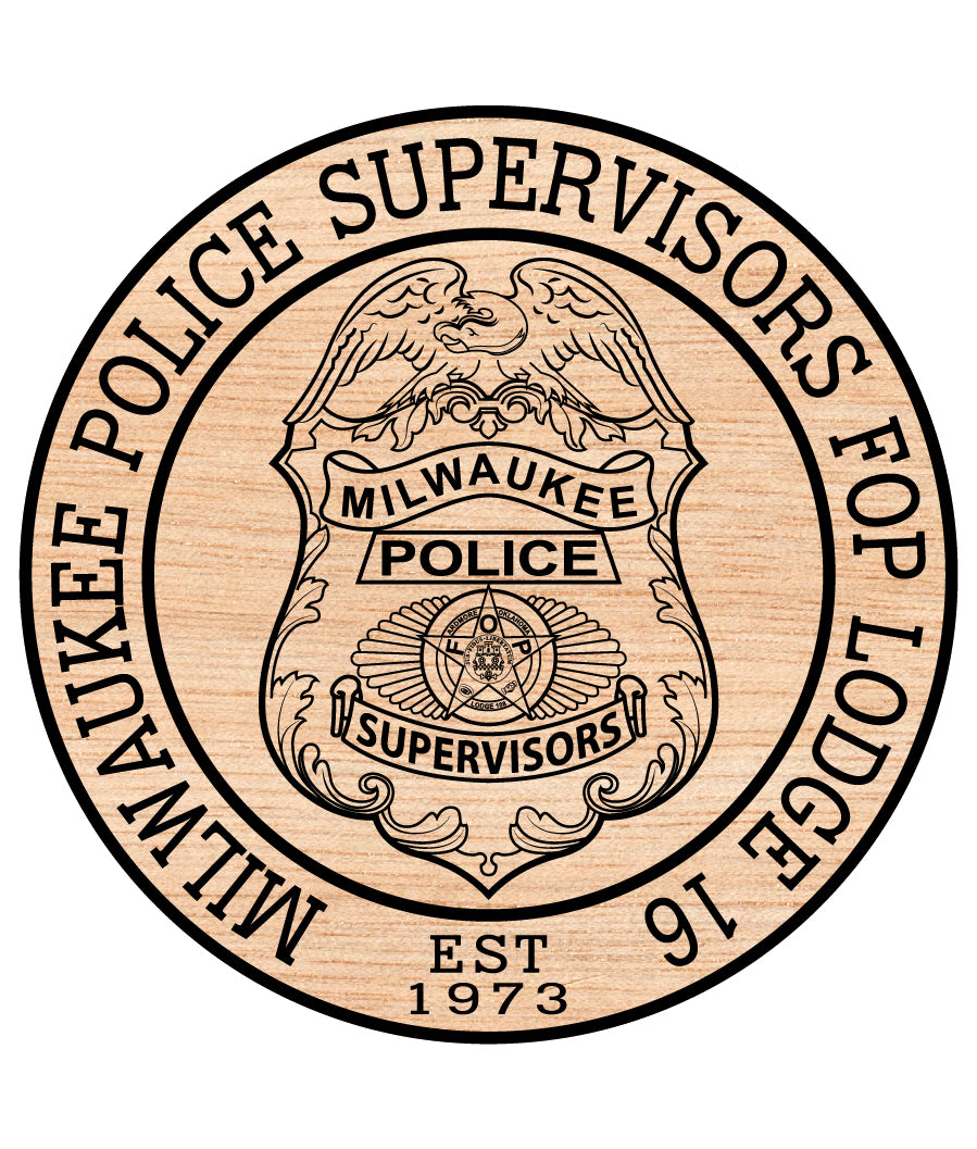 Milwaukee Police Supervisors FOP Lodge 16 Badge SVG

Wisconsin Law Enforcement Circular Vector Design

Fraternal Order of Police Emblem EST 1973

Milwaukee Police Shield for Laser Engraving

FOP Lodge 16 Sign CNC File