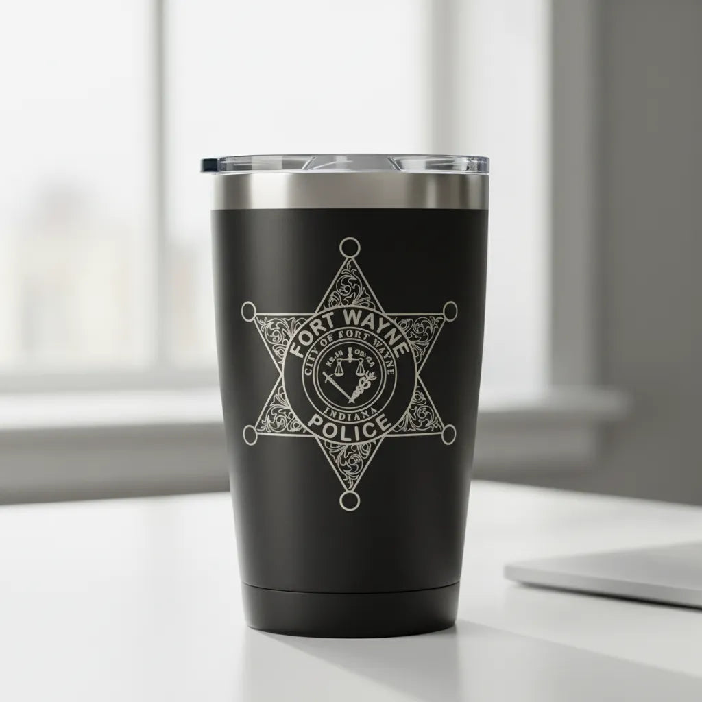 Fort Wayne Police Badge SVG

Indiana Law Enforcement Vector

6-Point Star Police Emblem

Officer Plaque Engraving File

Fort Wayne Police Sign CNC File