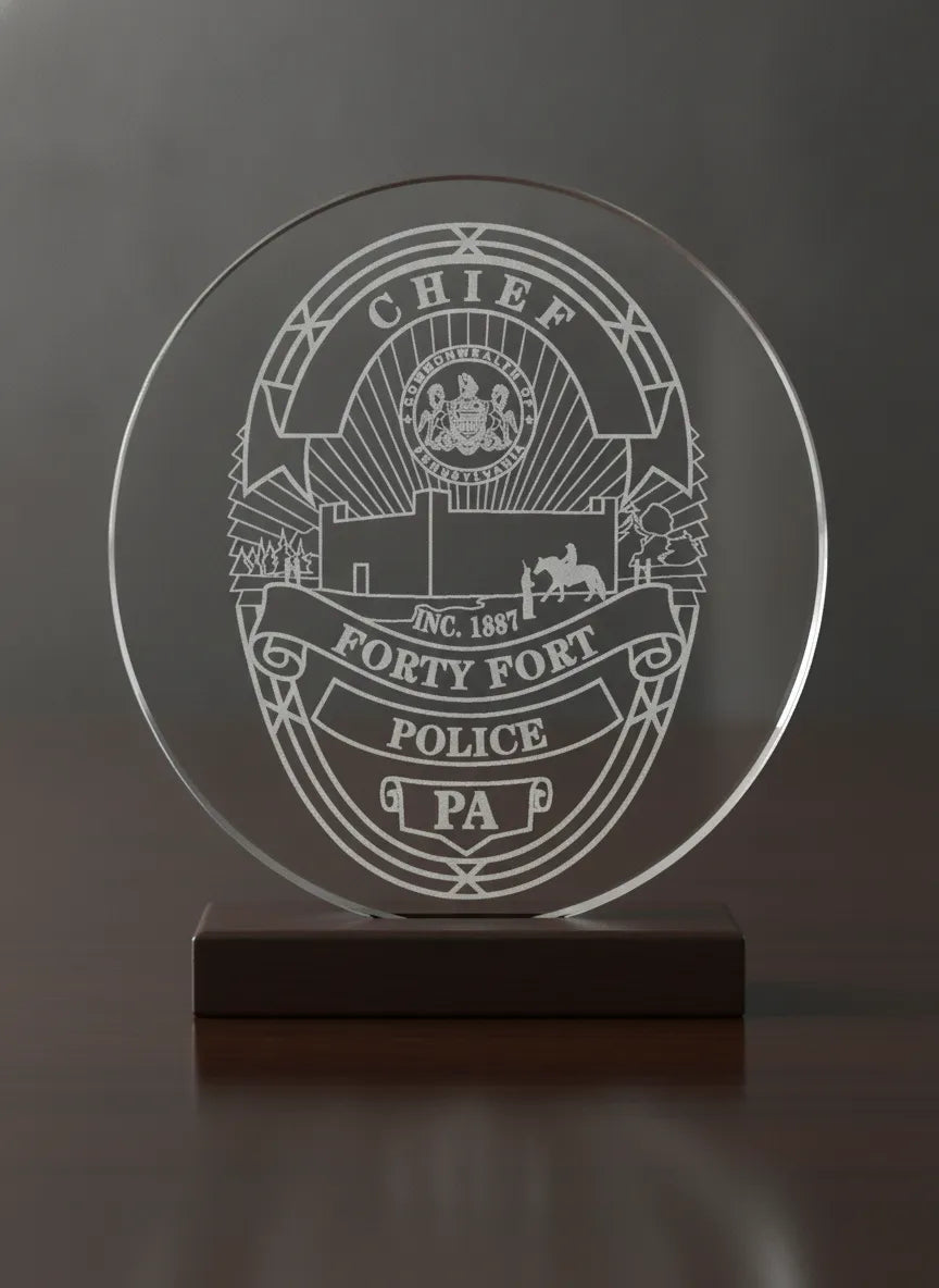 Forty Fort Police Chief Badge SVG

Pennsylvania Law Enforcement Shield Vector

Commonwealth of PA Seal Engraving File

Forty Fort Police Badge Sign CNC File

Police Chief Shield Vector for Lasers