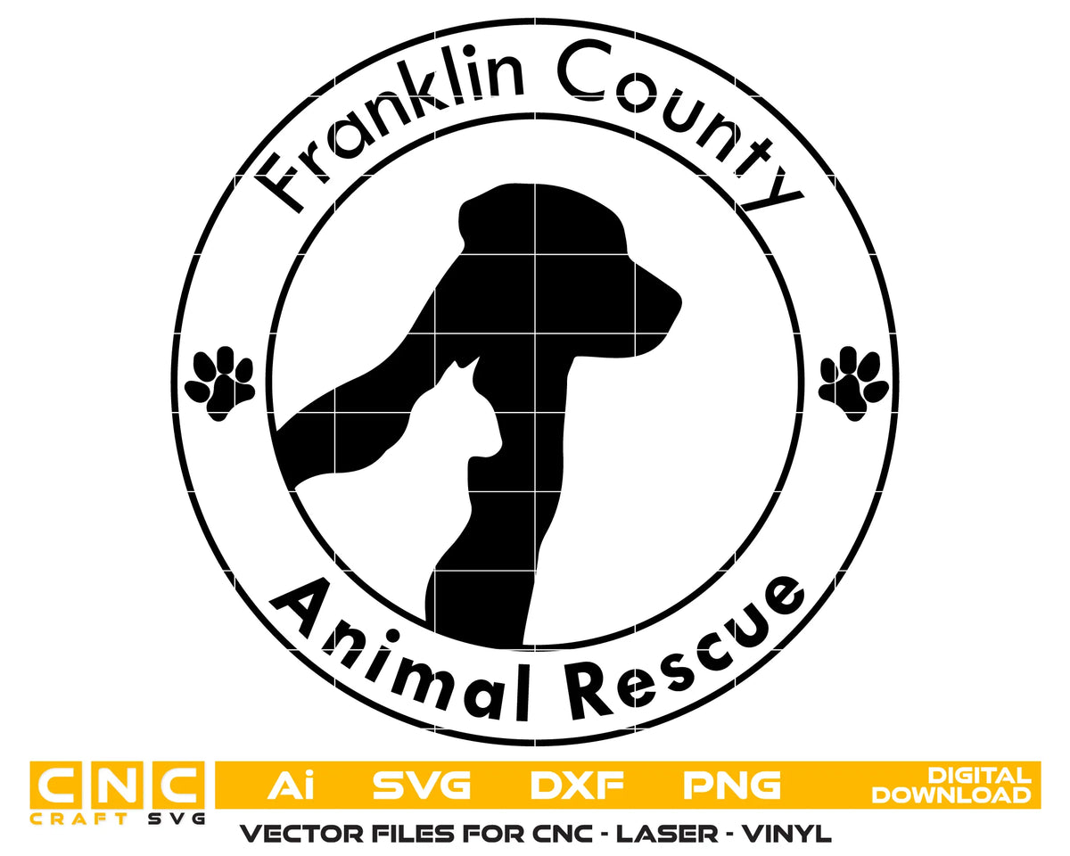 Franklin County Animal Rescue Logo SVG Pet Shelter Dog Cat Vector