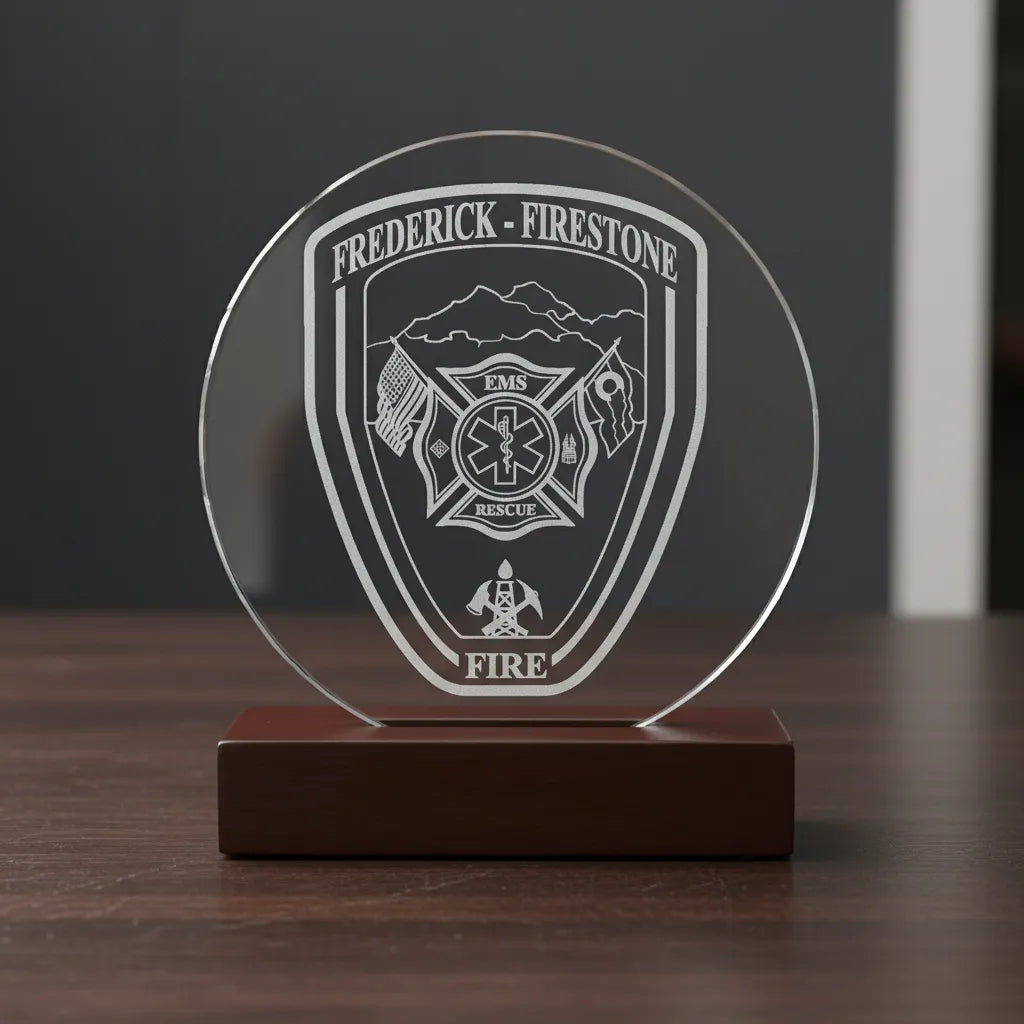 Frederick Firestone Fire Chief Badge SVG

Colorado Fire Department Vector Design

Vintage Fire Engine Badge Engraving File

Frederick Firestone CO Sign CNC File

Eagle Fire Chief Badge Vector for Laser Cutting