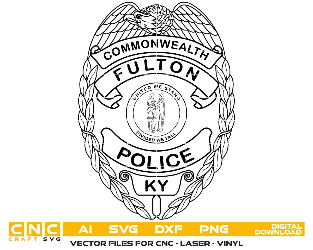 Fulton Police Department Badge Kentucky SVG Police Vector