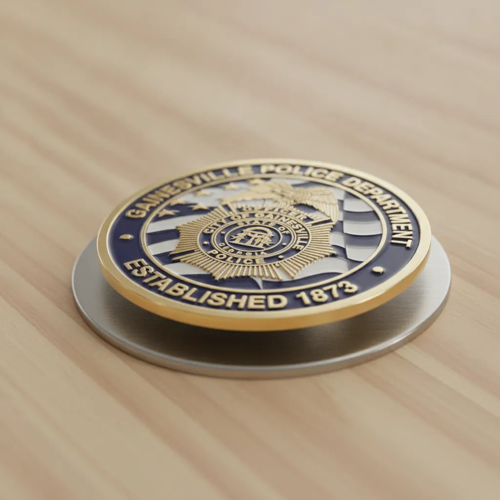 Gainesville Police Officer Badge SVG

Georgia Law Enforcement Shield Vector

State of Georgia Seal Engraving File

Gainesville Police Badge Sign CNC File

American Flag Police Shield Vector for Lasers