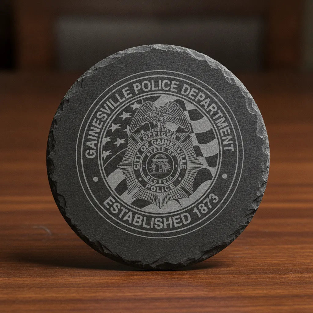 Gainesville Police Officer Badge SVG

Georgia Law Enforcement Shield Vector

State of Georgia Seal Engraving File

Gainesville Police Badge Sign CNC File

American Flag Police Shield Vector for Lasers