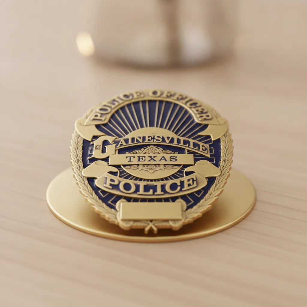 Gainesville Texas Police Officer Badge SVG

Texas Law Enforcement Shield Vector

Gainesville Police Badge Engraving File

Laurel Wreath Cop Badge Sign CNC File

Police Officer Shield Vector for Lasers