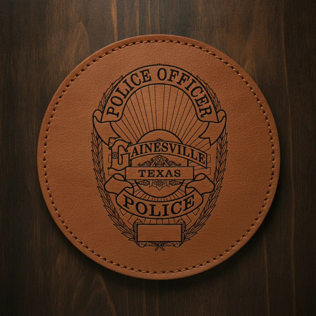 Gainesville Texas Police Officer Badge SVG

Texas Law Enforcement Shield Vector

Gainesville Police Badge Engraving File

Laurel Wreath Cop Badge Sign CNC File

Police Officer Shield Vector for Lasers