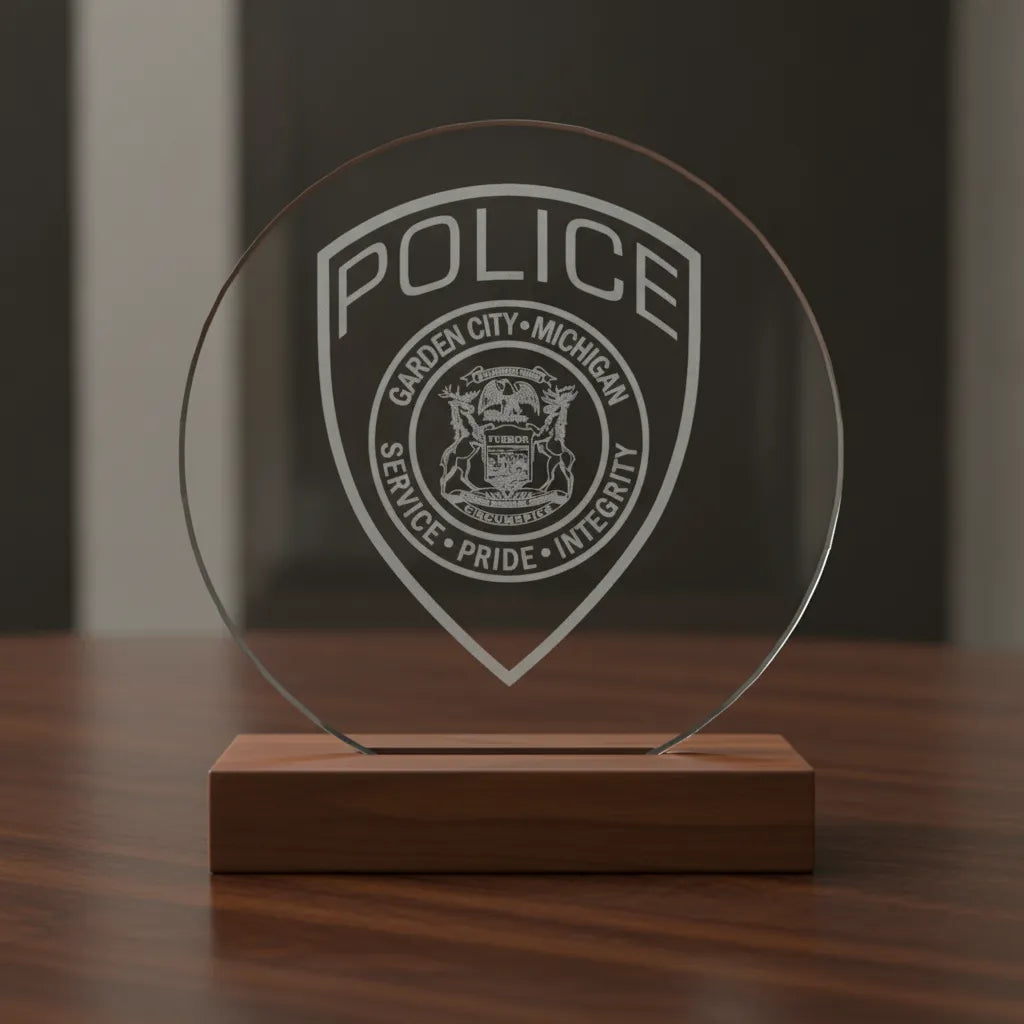 Garden City Michigan Police Patch SVG

Michigan Law Enforcement Shield Vector

State of Michigan Coat of Arms Engraving File

Garden City Police Patch Sign CNC File

Police Shield Vector for Lasers