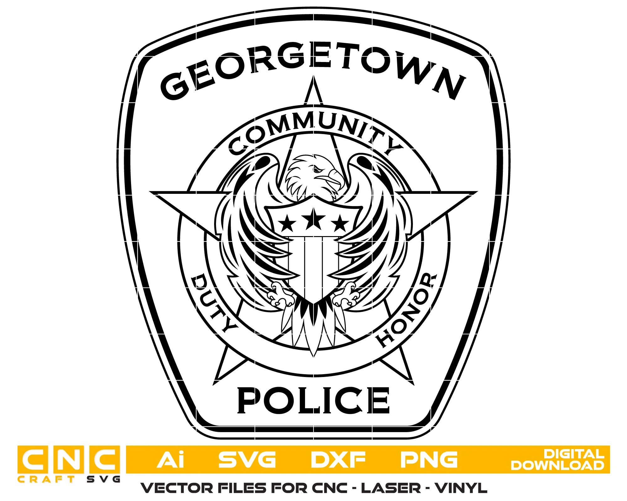 Georgetown Community Police Department Patch SVG Law Enforcement Vector