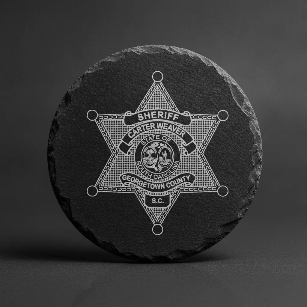 Georgetown County Sheriff Badge SVG

South Carolina Law Enforcement Star Vector

State of SC Seal Engraving File

6 Point Sheriff Star Sign CNC File

Sheriff Badge Vector for Lasers