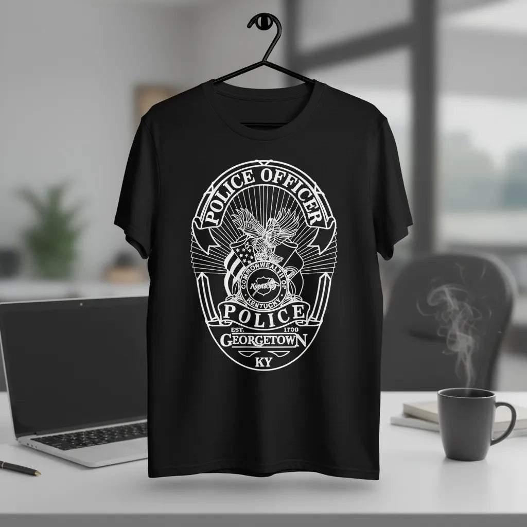 Georgetown Police Badge SVG

Kentucky Law Enforcement Vector Design

Police Officer Badge Engraving File

Georgetown KY Sign CNC File

Eagle Badge Vector for Laser Cutting