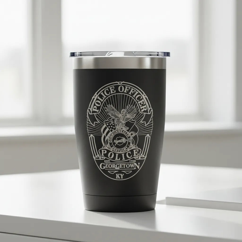 Georgetown Police Badge SVG

Kentucky Law Enforcement Vector Design

Police Officer Badge Engraving File

Georgetown KY Sign CNC File

Eagle Badge Vector for Laser Cutting