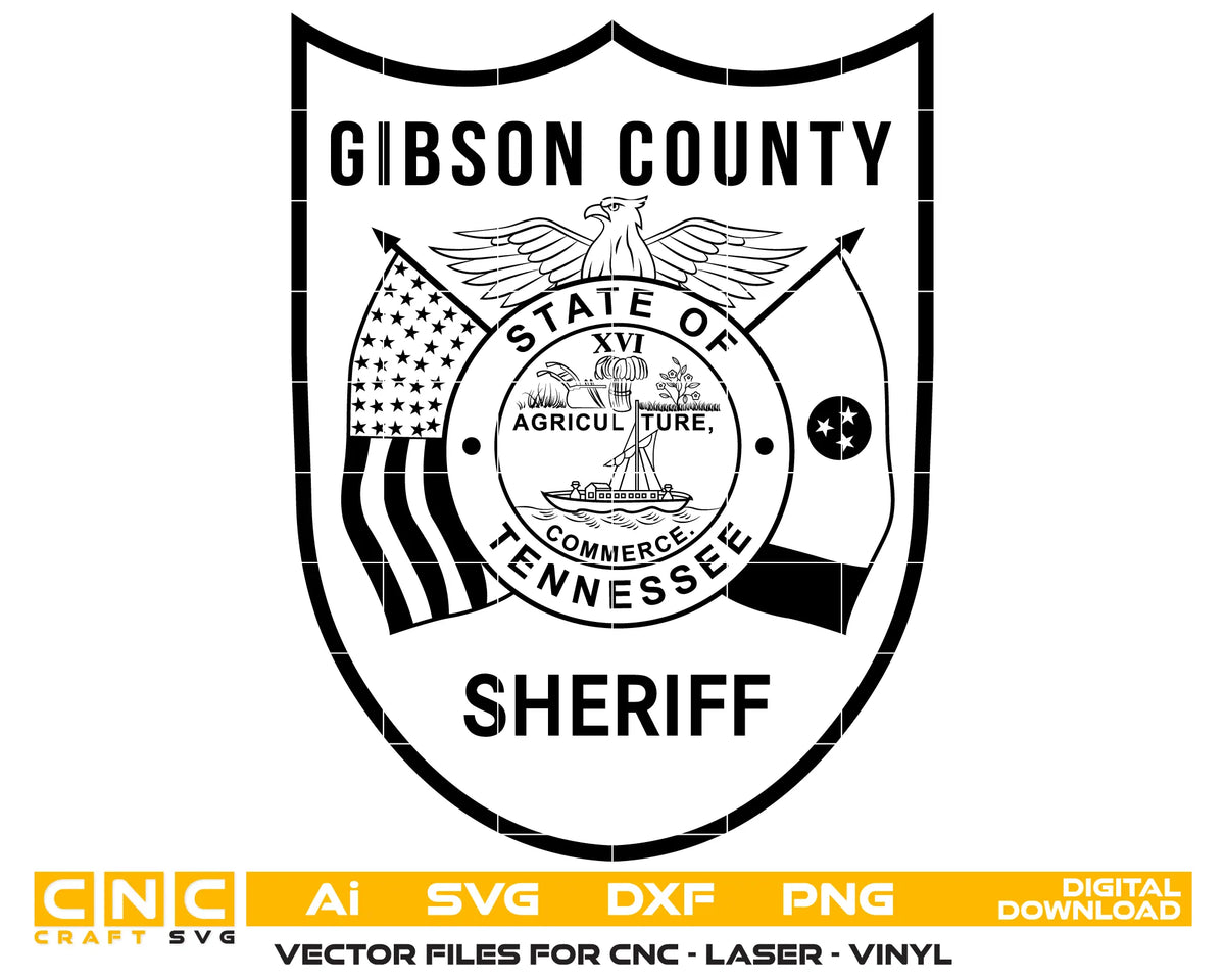 Gibson County Sheriff's Office Patch Tennessee SVG Sheriff Vector