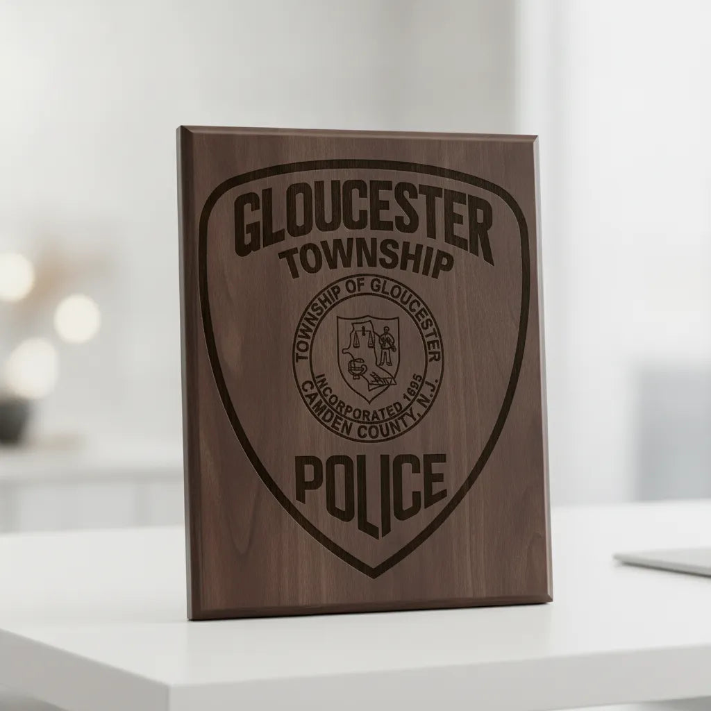 Gloucester Township Police Department Patch SVG

New Jersey Law Enforcement Vector Design

Camden County NJ Police Patch Engraving File

Gloucester Township Seal Sign CNC File

Shield Police Patch Vector for Lasers