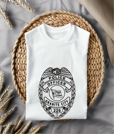 Granite City Police Officer Badge SVG Illinois Law Enforcement Vector