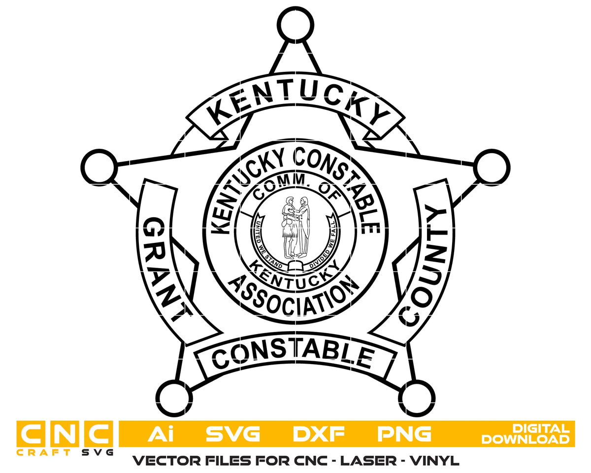 Grant County Constable Badge Kentucky SVG Law Enforcement Vector