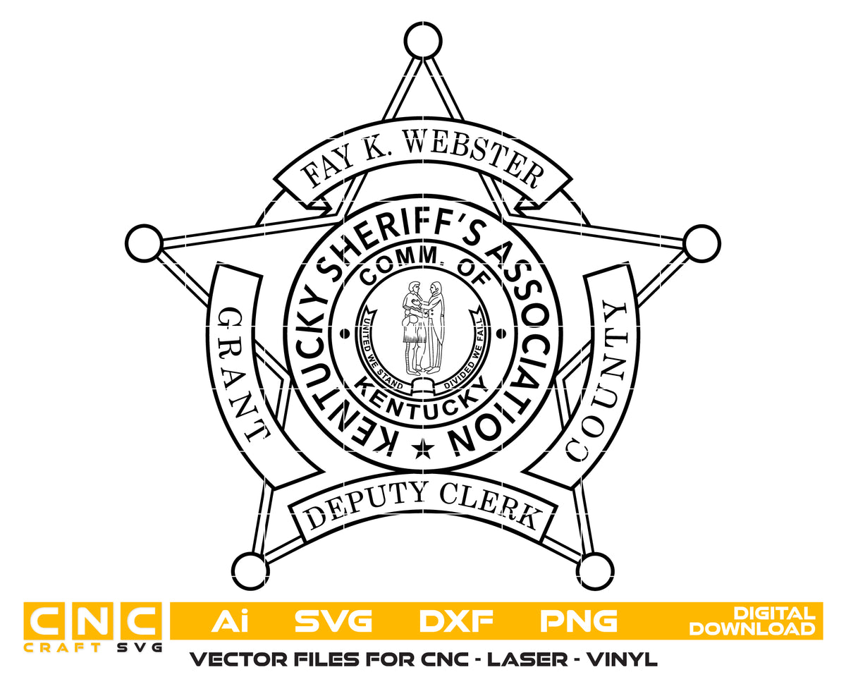 Grant County Deputy Clerk Badge SVG Kentucky Law Enforcement Vector