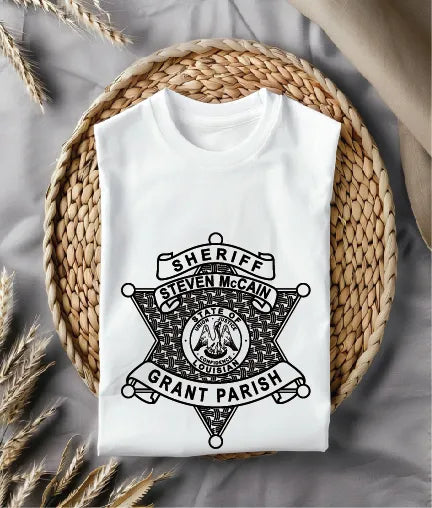 Grant Parish Sheriff Steven McCain Badge Louisiana SVG Law Enforcement Vector