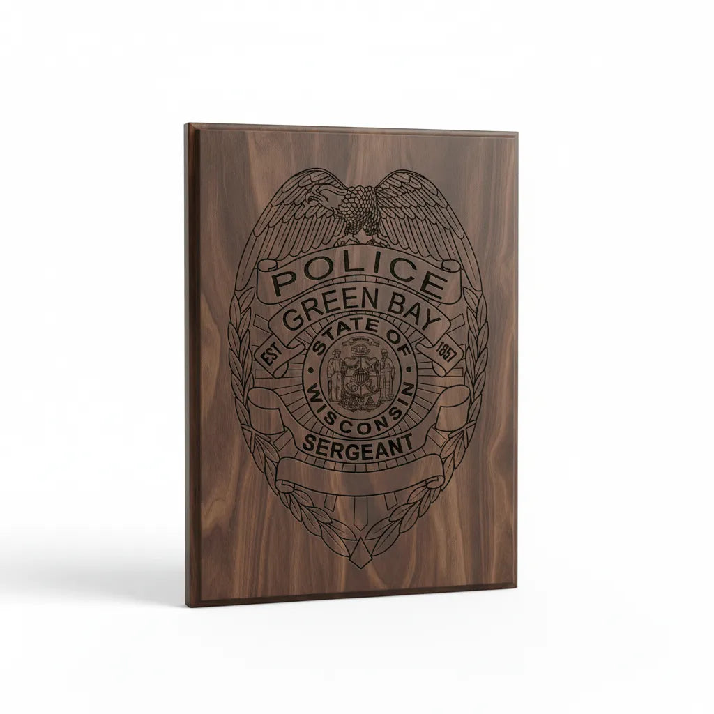 Green Bay Wisconsin Police Sergeant Badge SVG for CNC

GBPD Sergeant Badge Vector for Laser Engraving

Green Bay Wisconsin Law Enforcement Emblem for Wood Carving

Professional Green Bay Police Sergeant Shield Design

Green Bay Police SVG Logo for CNC Router Projects