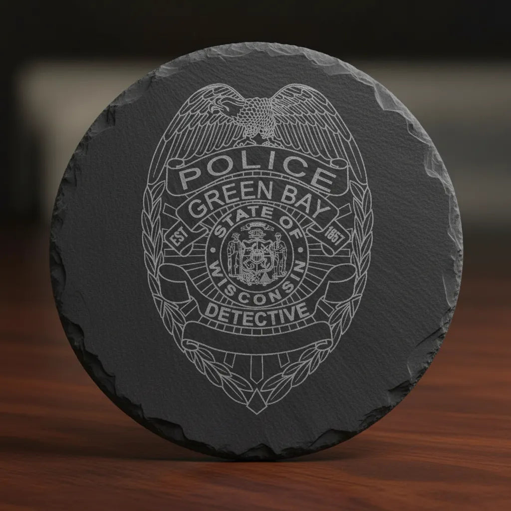 Green Bay Police Detective Badge SVG

Wisconsin Law Enforcement Vector Design

Detective Badge Engraving File

Green Bay Police Sign CNC File

Shield Badge Vector for Laser Cutting