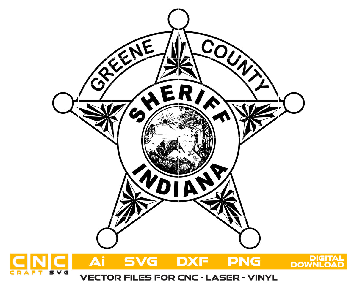 Greene County Sheriff Badge SVG Indiana Law Enforcement Vector