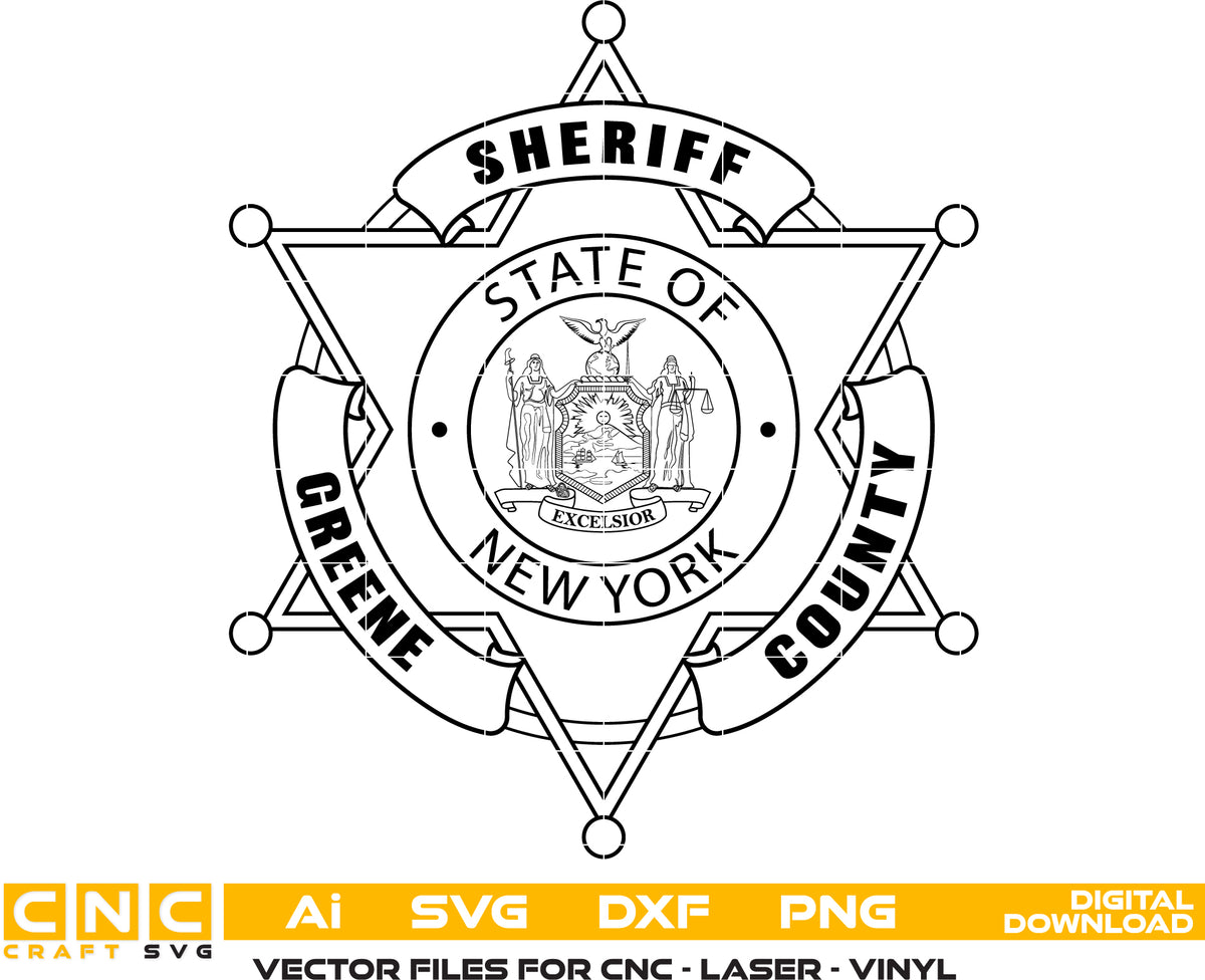 Greene County Sheriff Badge SVG New York Law Enforcement Vector
