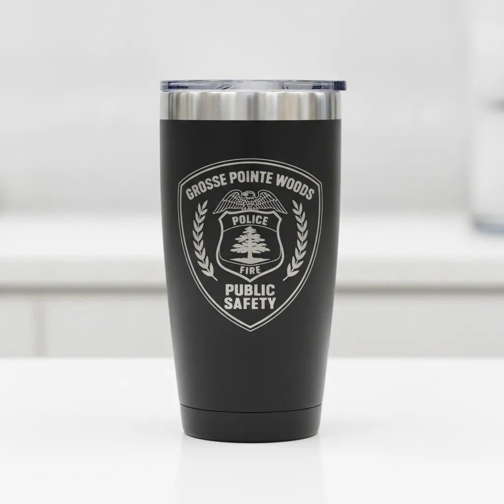 Grosse Pointe Woods Public Safety Badge SVG

Michigan Police and Fire Vector

Eagle Shield Tree Emblem

Officer Plaque Engraving File

Grosse Pointe Woods Sign CNC File