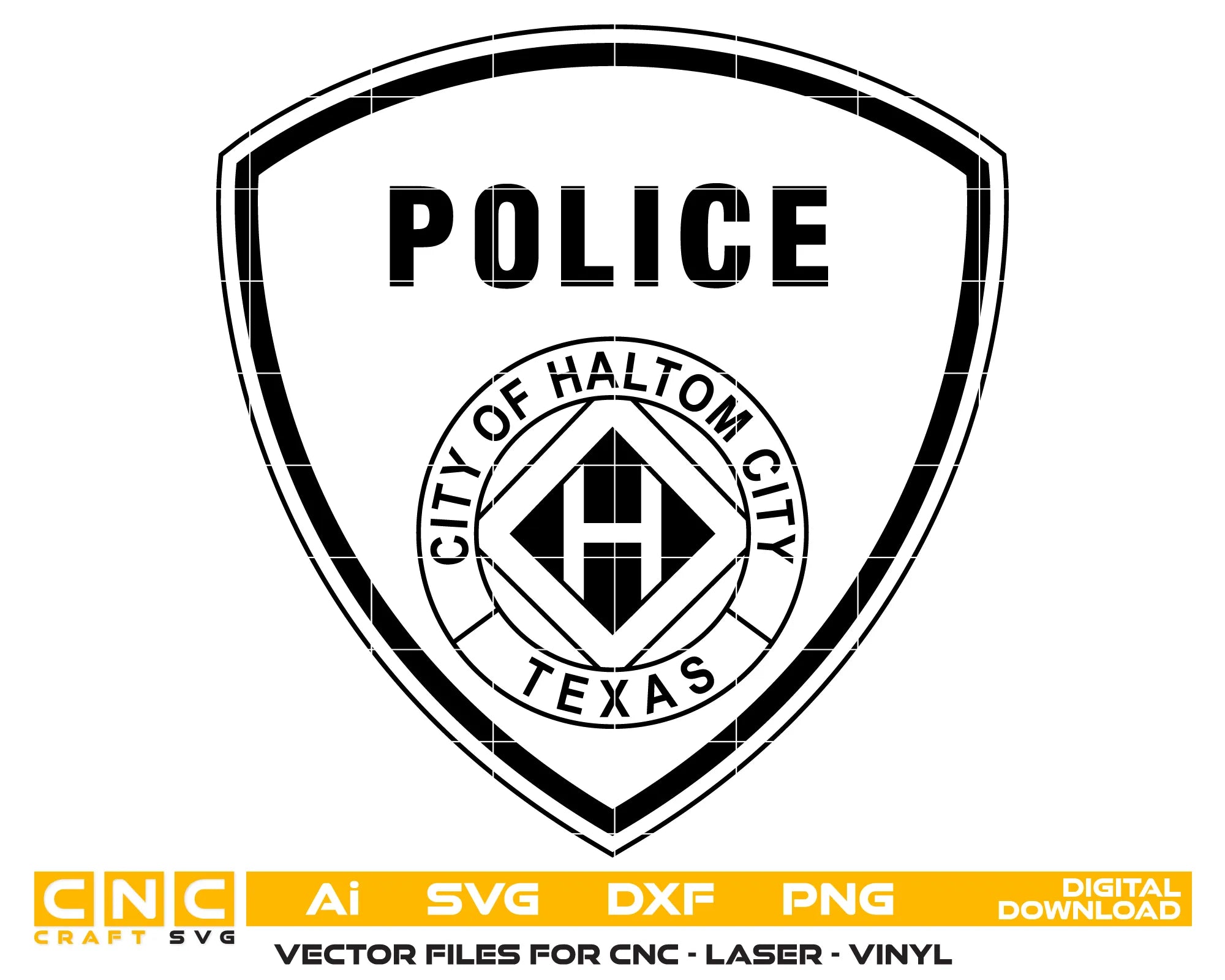 Haltom City Police Patch SVG Texas Law Enforcement Vector