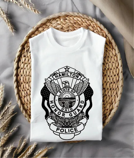Hamilton Police Honor Guard Badge SVG Ohio Law Enforcement Vector