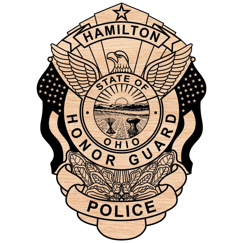 Hamilton Police Honor Guard Badge SVG Ohio Law Enforcement Vector