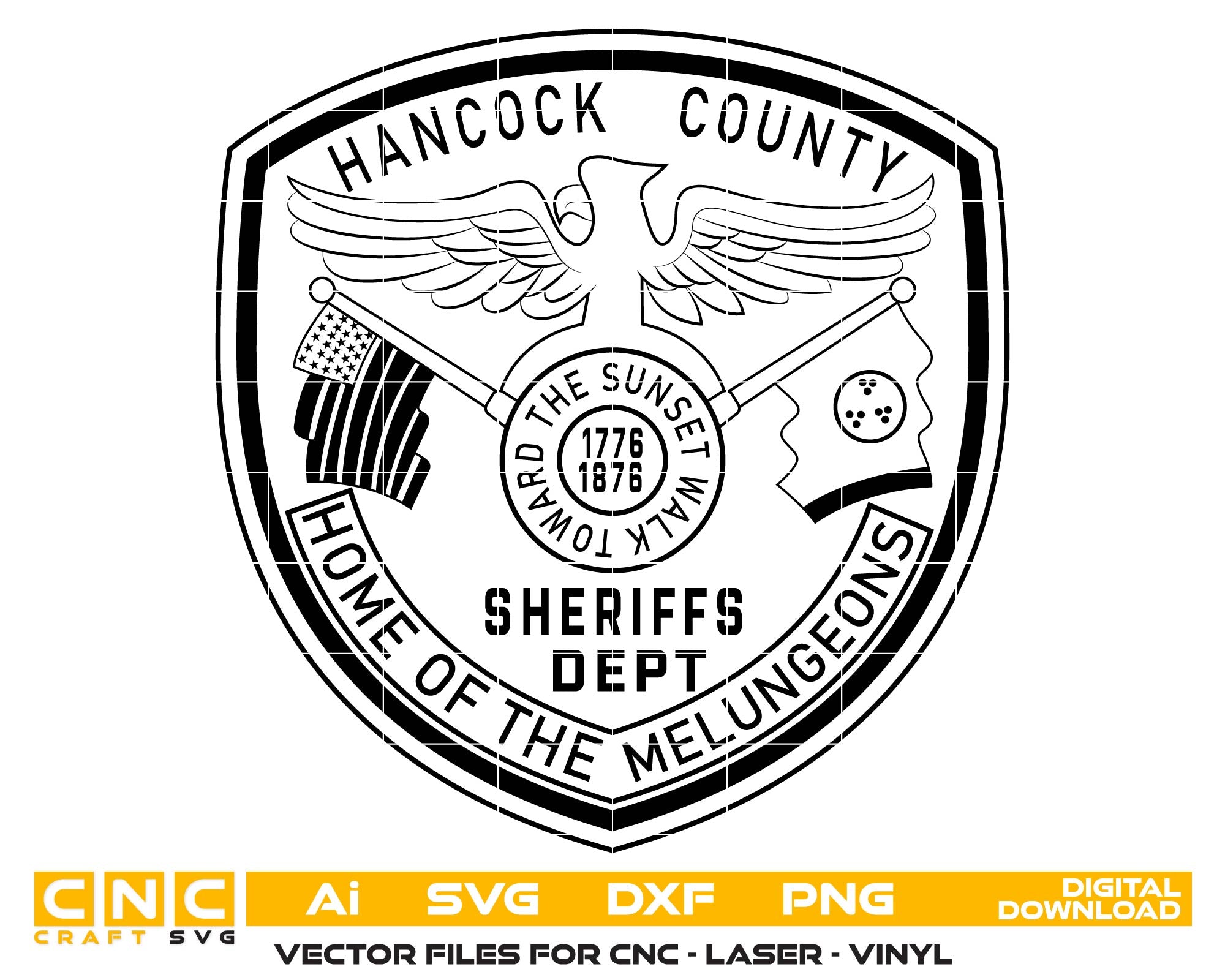 Hancock County Sheriff Dept Emblem SVG for CNC

Tennessee Law Enforcement Shield Vector Design

Hancock County SO Memorial Logo for Laser Engraving