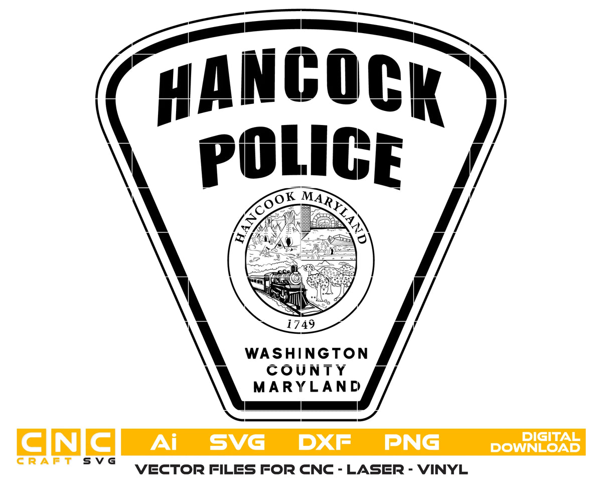Hancock Police Patch Washington County Maryland SVG Police Vector