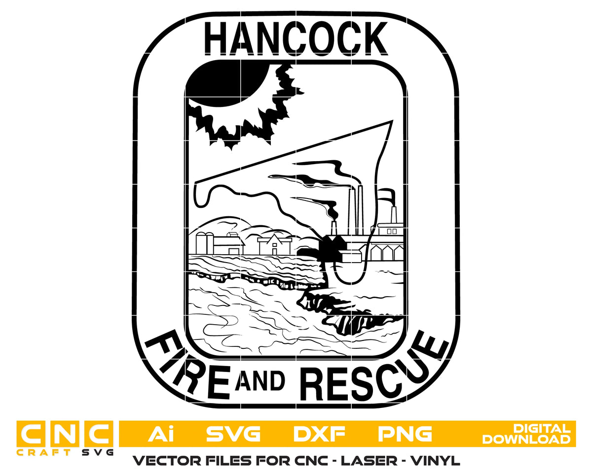 Hancock Volunteer Fire Company Badge SVG Firefighter Vector