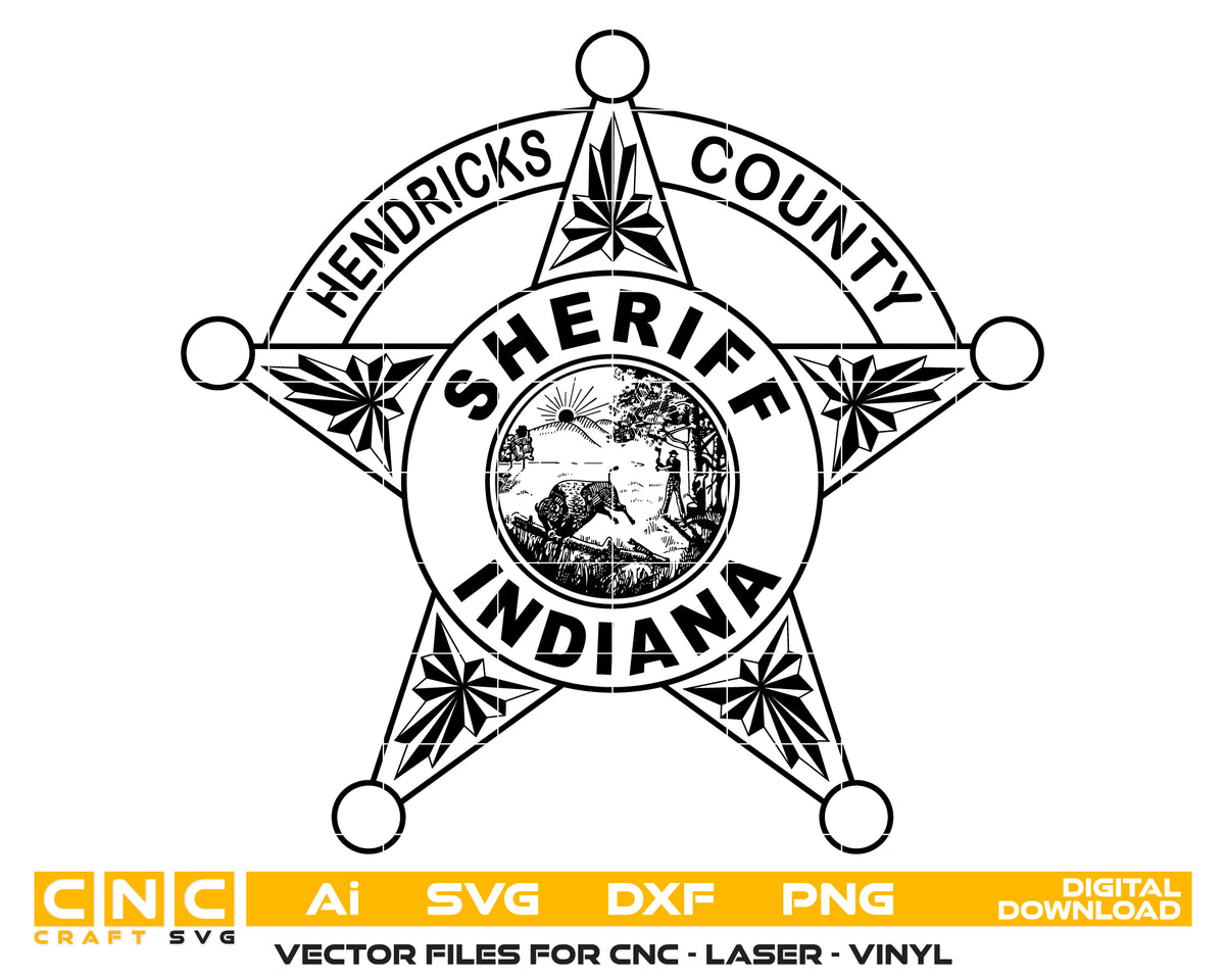 Hendricks County Sheriff Badge SVG Indiana Law Enforcement Vector