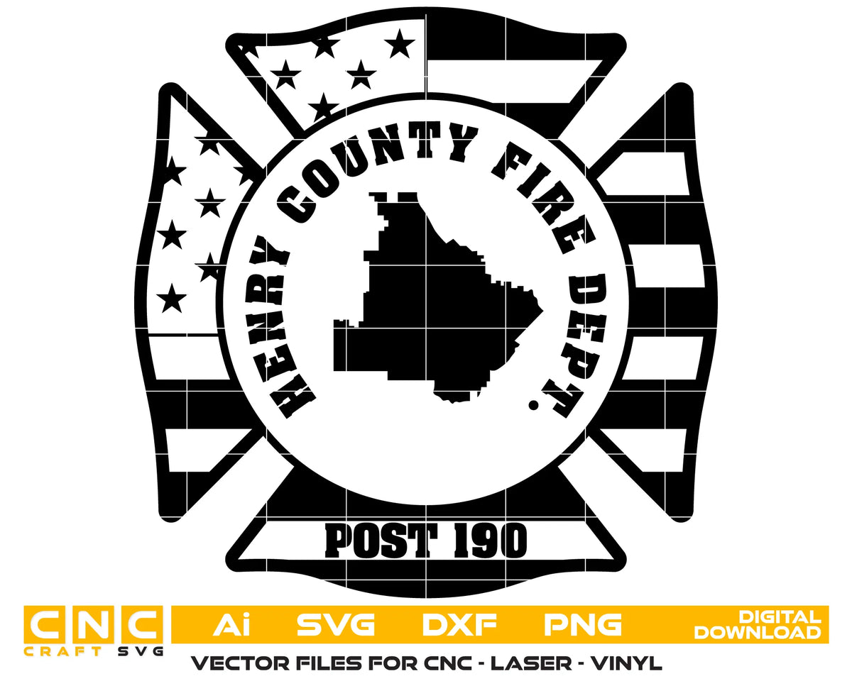 Henry County Fire Dept Explorer Post 190 Patch SVG Fire Rescue Vector