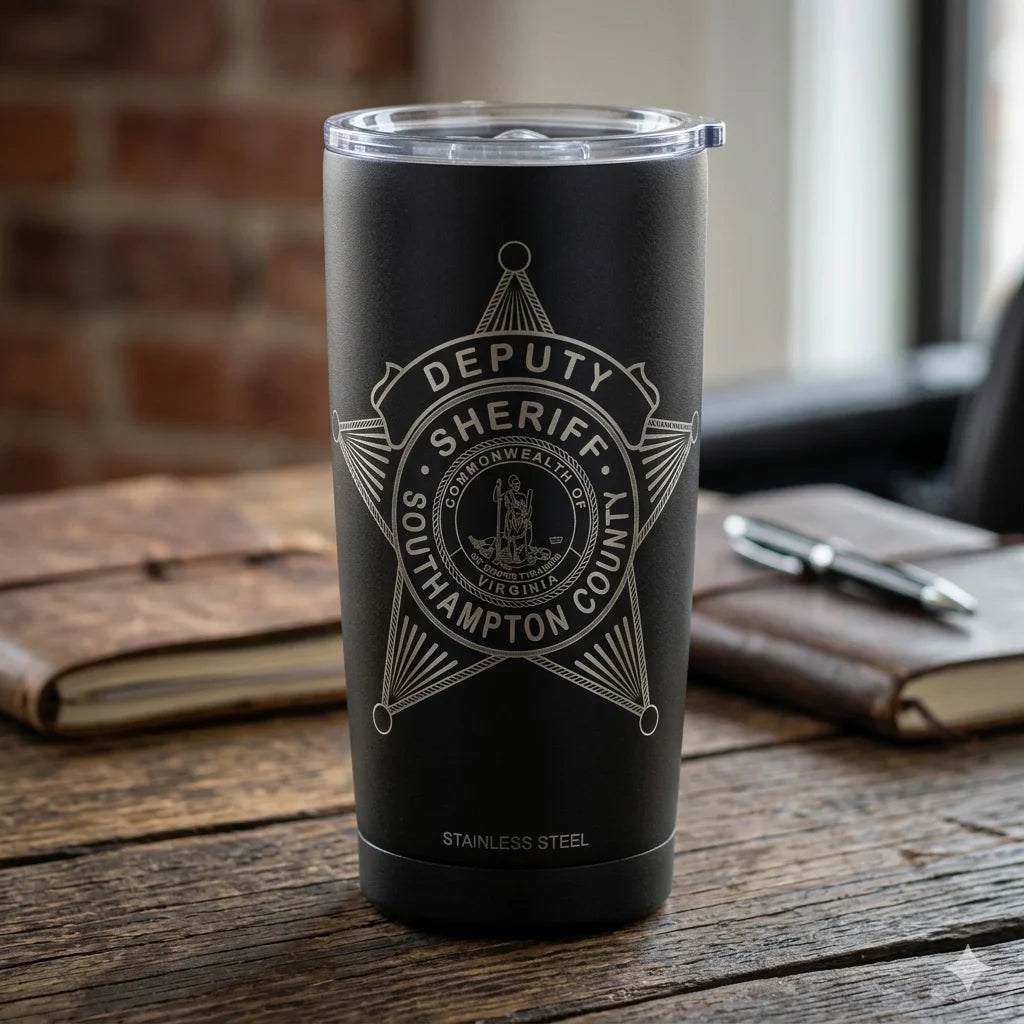 Southampton County Deputy Sheriff Badge SVG

Virginia Law Enforcement Vector Design

Deputy Sheriff Badge Engraving File

Southampton County VA Sign CNC File

Virginia State Seal Badge Vector for Lasers