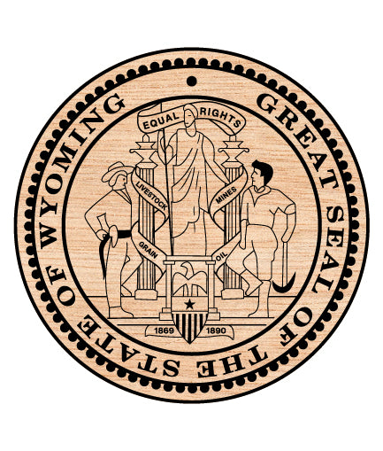 Great Seal of the State of Wyoming SVG for CNC

Wyoming State Seal Vector for Laser Engraving

Wyoming State Emblem for Wood Carving Projects

Professional Wyoming Equal Rights Seal Design

Wyoming State Seal SVG Logo for CNC Router Projects