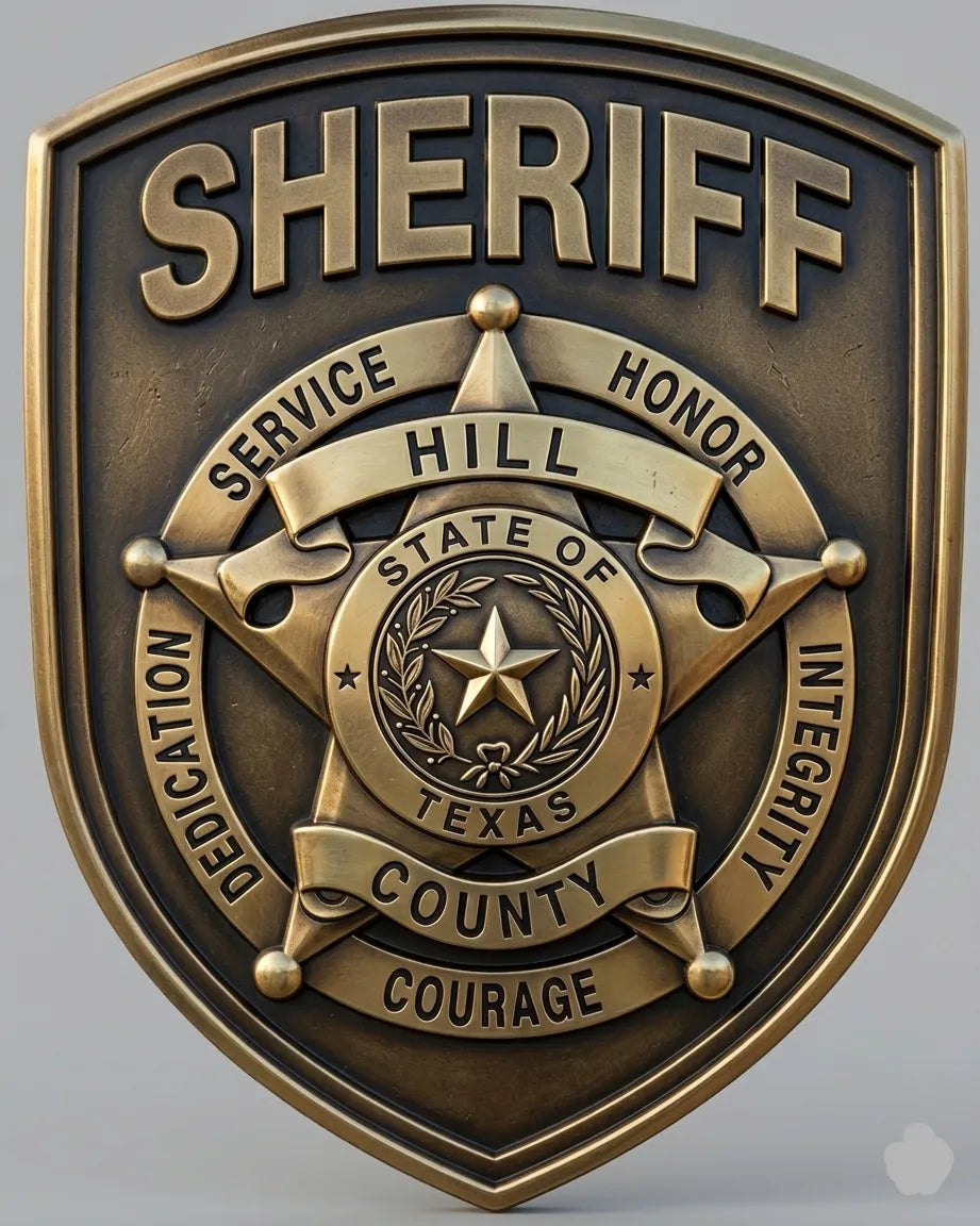 Hill County Sheriff Patch SVG

Texas Law Enforcement Vector

Sheriff Shield 5-Point Star Emblem

Deputy Plaque Engraving File

Hill County Sheriff Sign CNC File