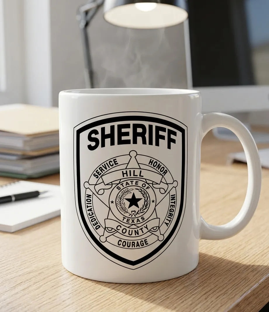 Hill County Sheriff Patch SVG

Texas Law Enforcement Vector

Sheriff Shield 5-Point Star Emblem

Deputy Plaque Engraving File

Hill County Sheriff Sign CNC File