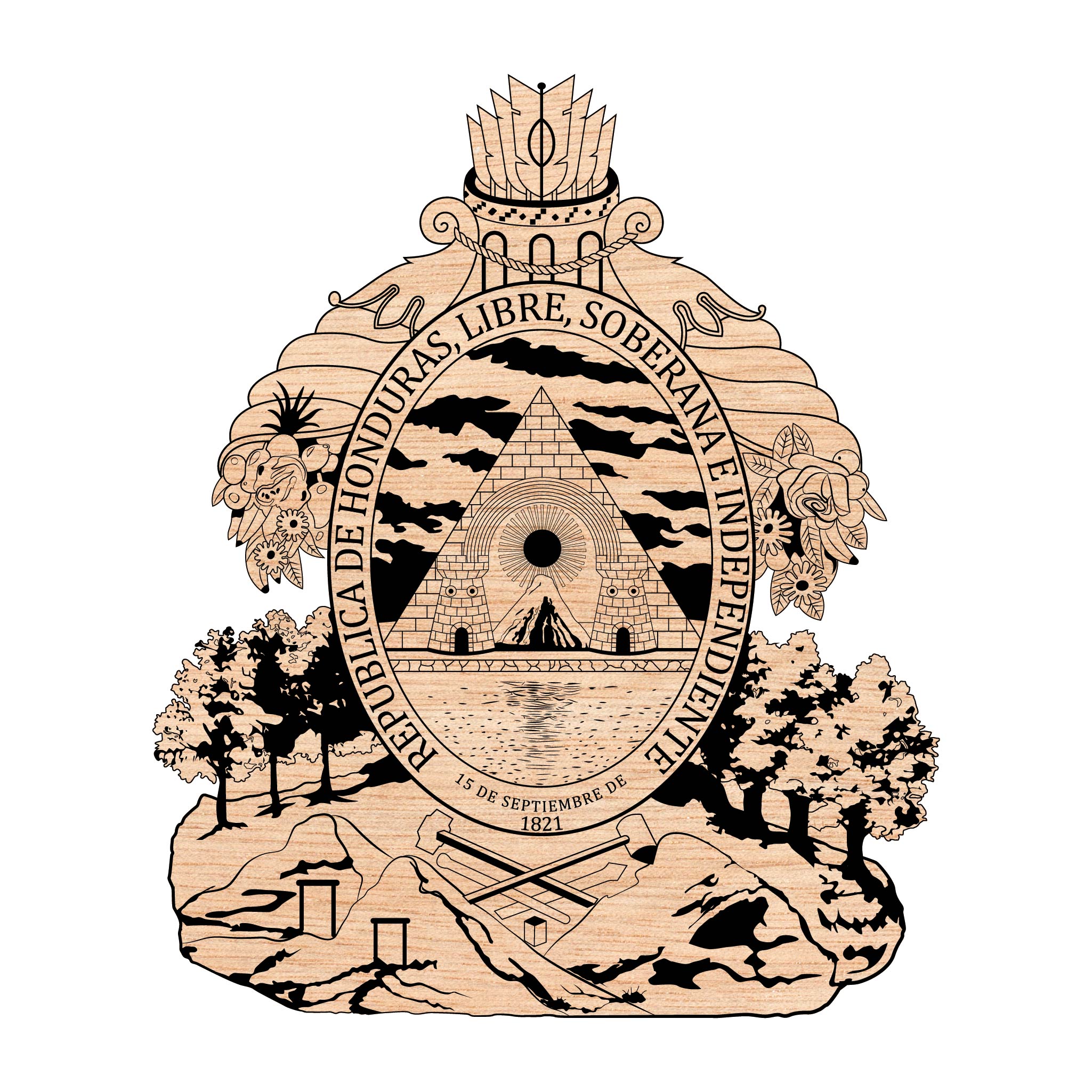 Coat of Arms of Honduras SVG for CNC

Honduras National Emblem Vector for Laser Engraving

Honduran Shield Emblem for Wood Carving

Professional Honduras Coat of Arms Vector Design

Honduras SVG Emblem Logo for CNC Router Projects
