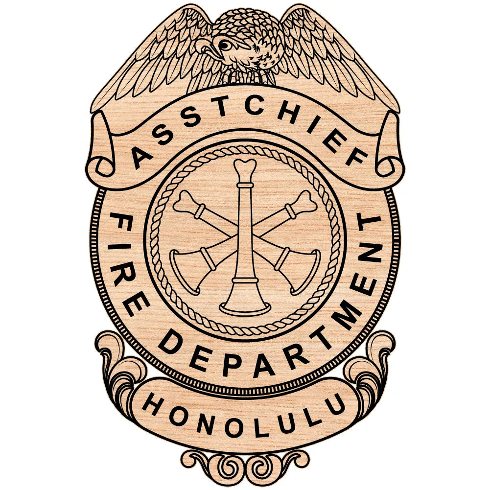 Honolulu Fire Assistant Chief Badge SVG Hawaii Firefighter Vector