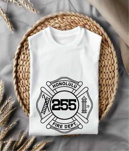 Honolulu Fire Department Badge 255 SVG Hawaii Firefighter Vector
