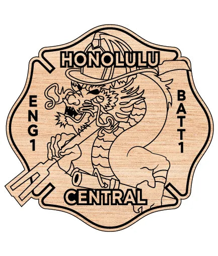 Honolulu Fire Department Central Station Patch SVG Hawaii Firefighters Vector
