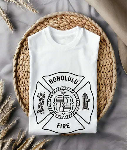 Honolulu Fire Department Ladder Company Badge SVG Hawaii Firefighter Vector