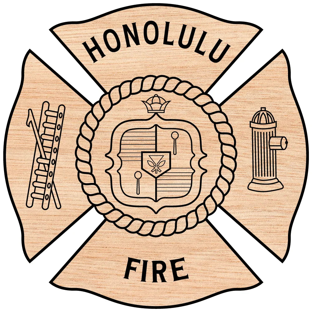 Honolulu Fire Department Ladder Company Badge SVG Hawaii Firefighter Vector