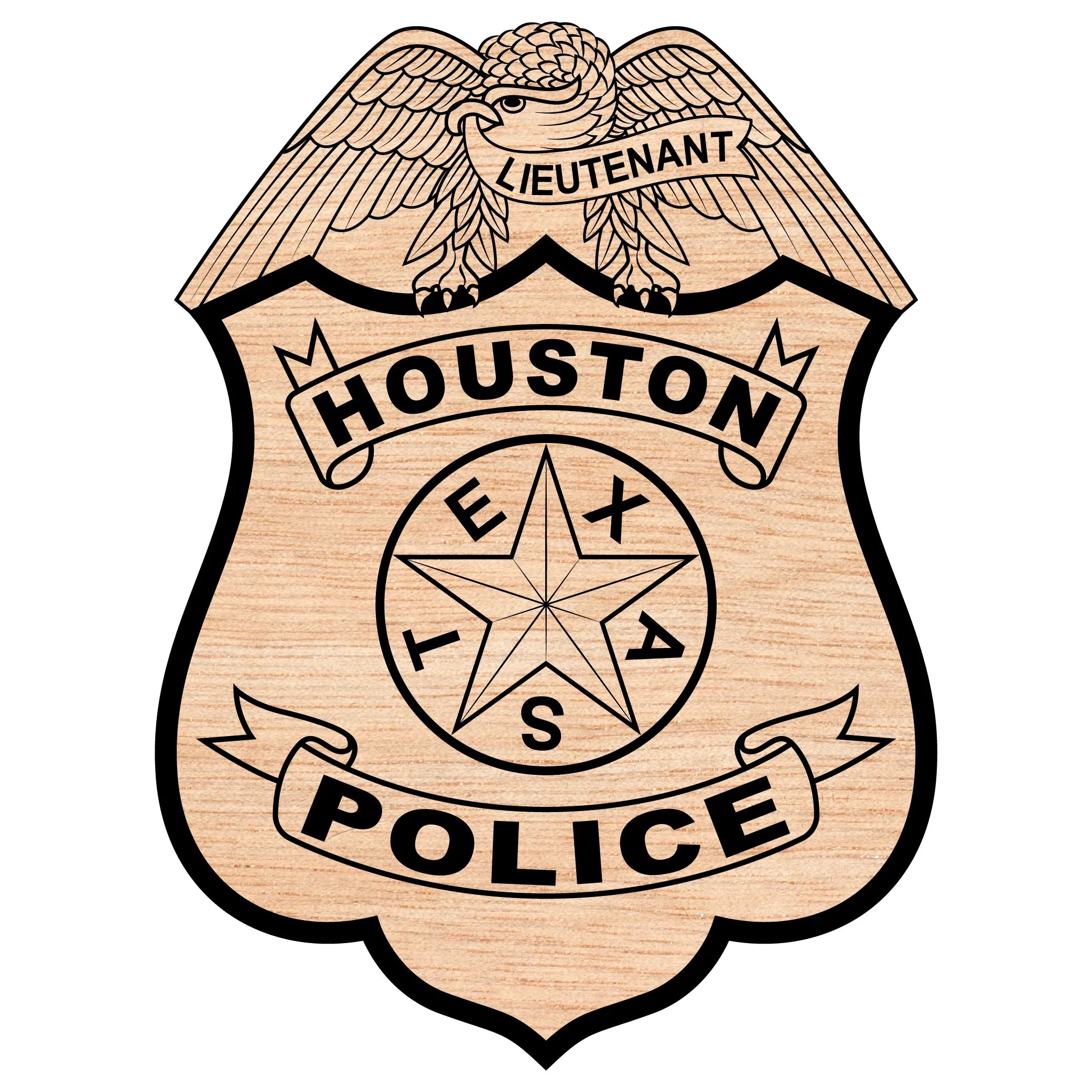 Houston Police Lieutenant Badge SVG Texas Law Enforcement Vector
