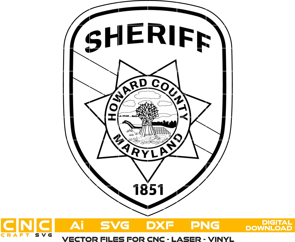 Howard County Sheriff's Office Patch Maryland SVG Police Vector