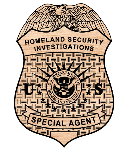 US Homeland Security Investigations Badge SVG

Federal Law Enforcement Vector Design

DHS Special Agent Shield Emblem

Eagle Police Badge Engraving File

HSI Special Agent Sign CNC Router File